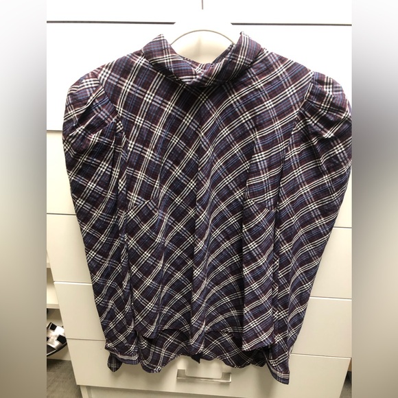 Veronica Beard plaid Beautiful top 🩵 - Picture 5 of 8